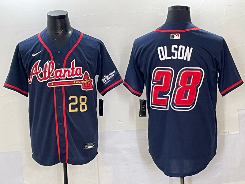 Men Atlanta Braves #28 Olson blue Nike 2025 MLB Jersey style 002